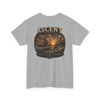 Ascent Supplies Last Cast Tee — Surf & Ocean Travel Graphic T‑Shirt
