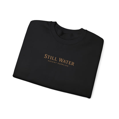 Still Water Crewneck Sweatshirt — Retro Lake Sunset Graphic Sweatshirt