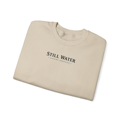 Still Water Crewneck Sweatshirt — Retro Lake Sunset Graphic Sweatshirt