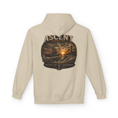 Ascent Supplies Last Cast Hoodie — Surf & Ocean Travel Graphic Hoodie