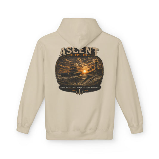 Ascent Supplies Last Cast Hoodie — Surf & Ocean Travel Graphic Hoodie