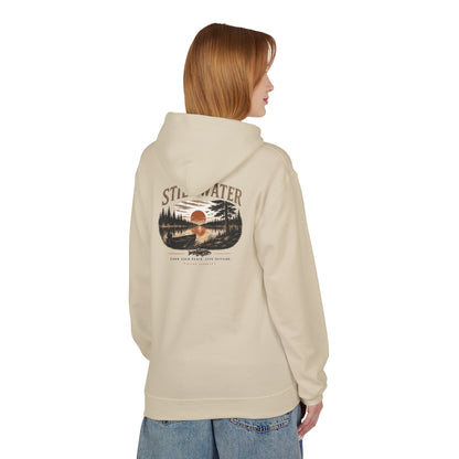 Still Water Hoodie – Vintage Lake Sunset Graphic Pullover