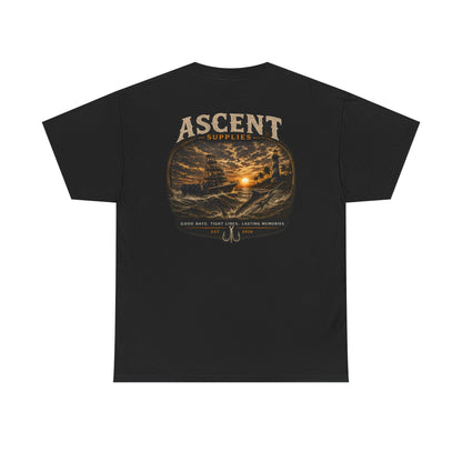 Ascent Supplies Last Cast Tee — Surf & Ocean Travel Graphic T‑Shirt