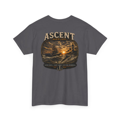 Ascent Supplies Last Cast Tee — Surf & Ocean Travel Graphic T‑Shirt