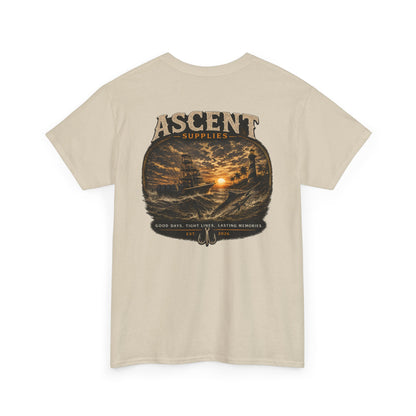 Ascent Supplies Last Cast Tee — Surf & Ocean Travel Graphic T‑Shirt