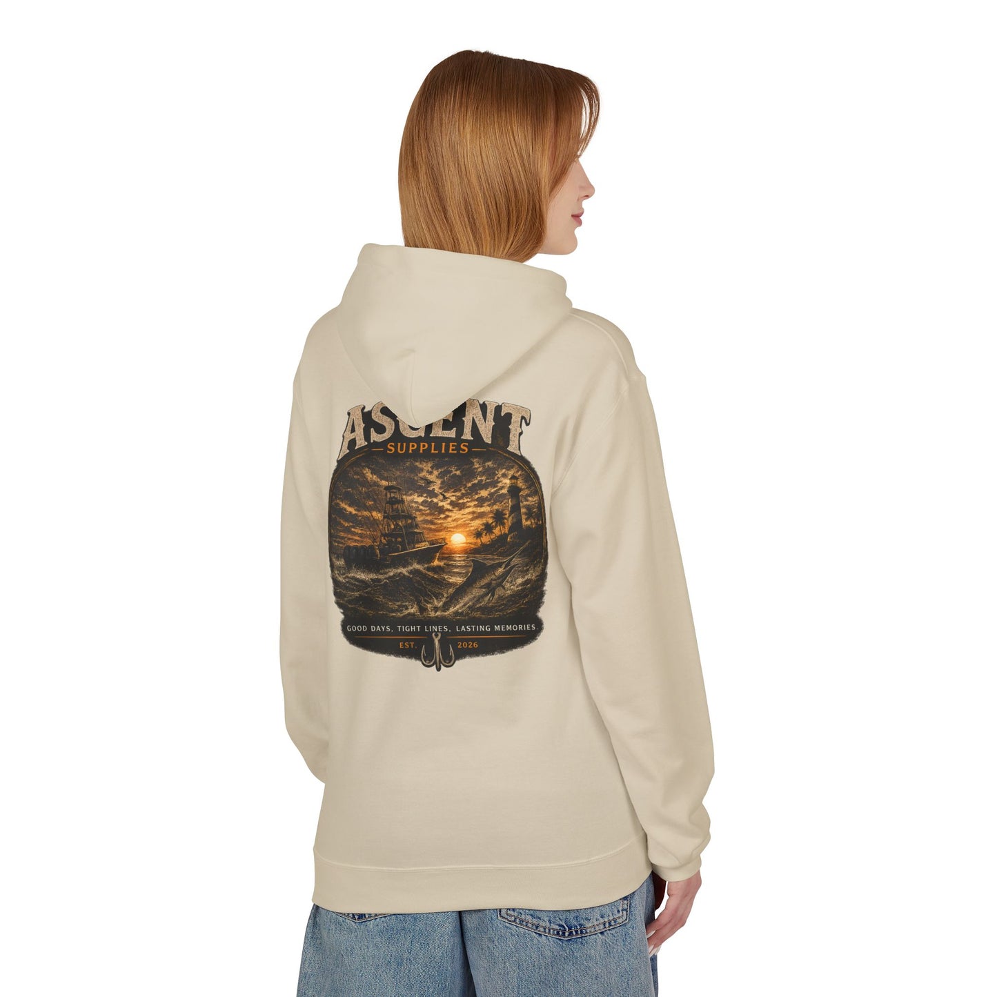 Ascent Supplies Last Cast Hoodie — Surf & Ocean Travel Graphic Hoodie