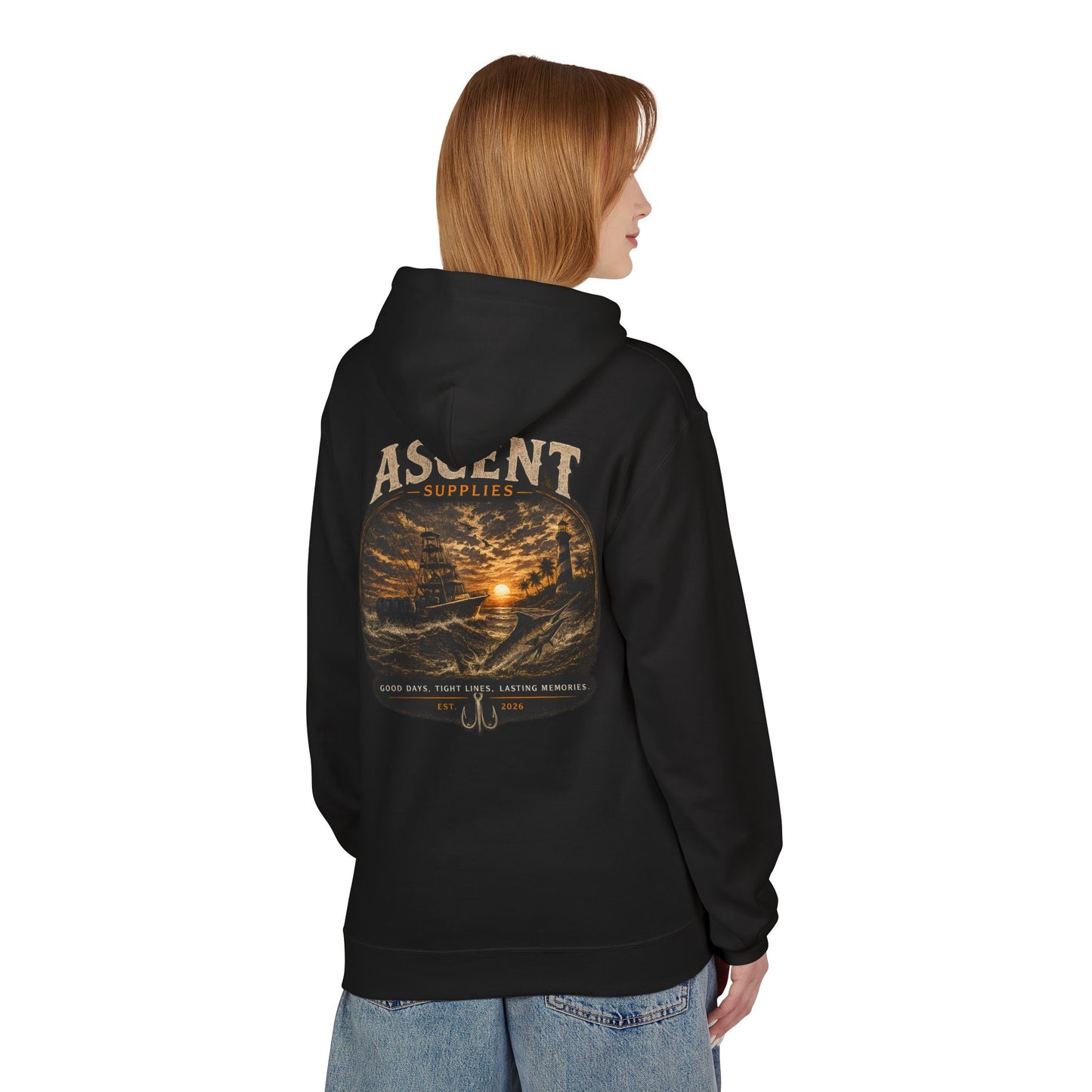 Ascent Supplies Last Cast Hoodie — Surf & Ocean Travel Graphic Hoodie