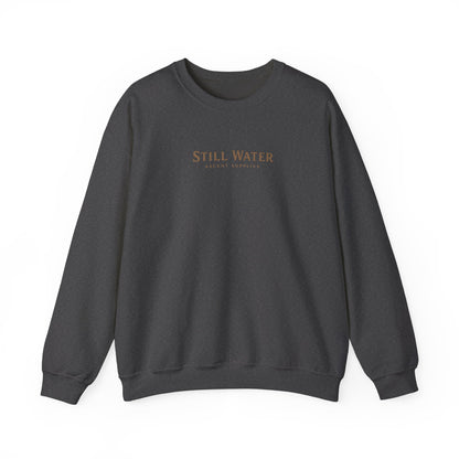 Still Water Crewneck Sweatshirt — Retro Lake Sunset Graphic Sweatshirt