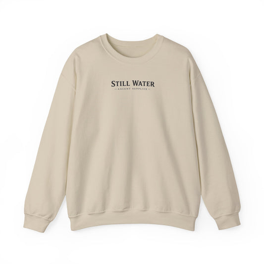 Still Water Crewneck Sweatshirt — Retro Lake Sunset Graphic Sweatshirt