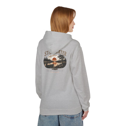 Still Water Hoodie – Vintage Lake Sunset Graphic Pullover