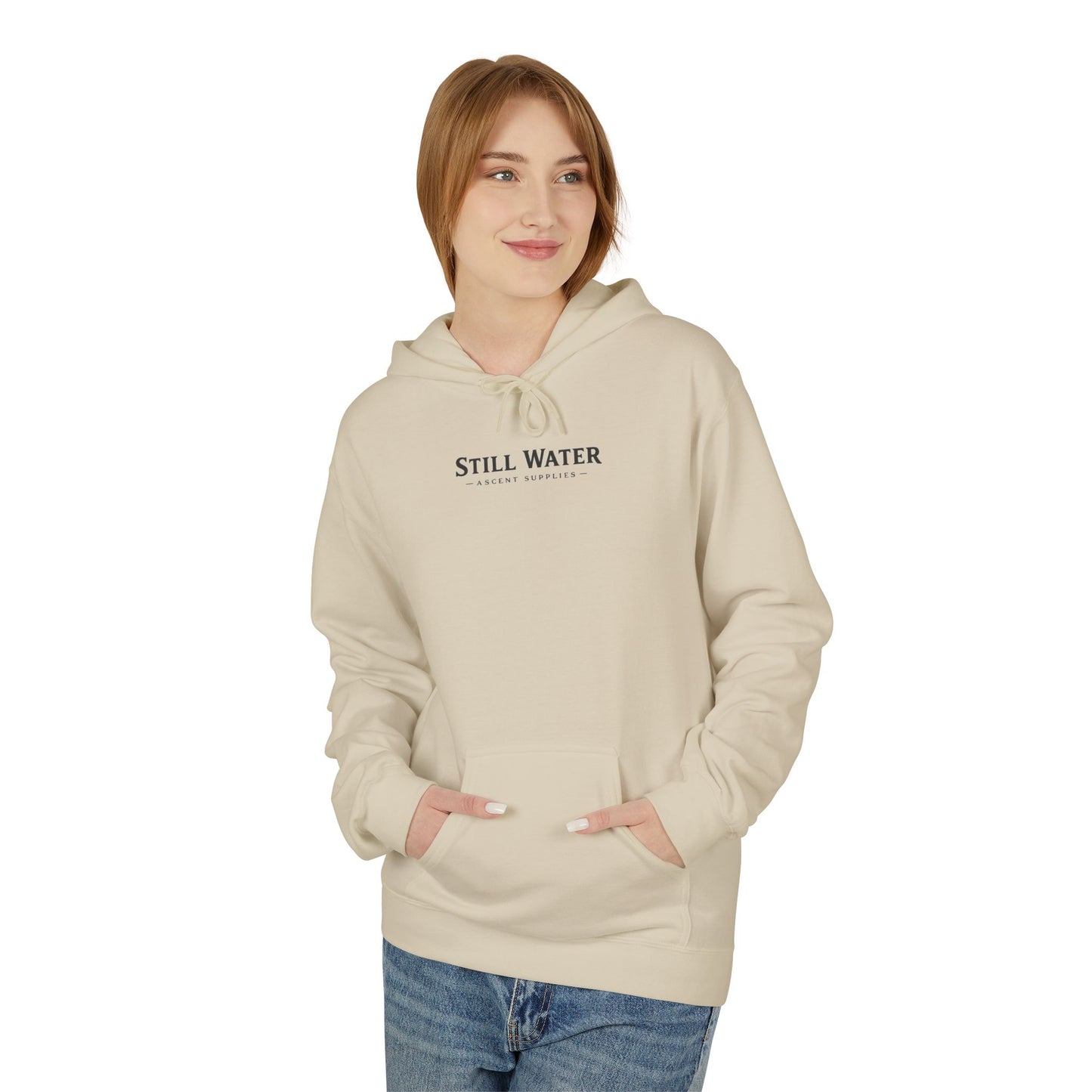 Still Water Hoodie – Vintage Lake Sunset Graphic Pullover