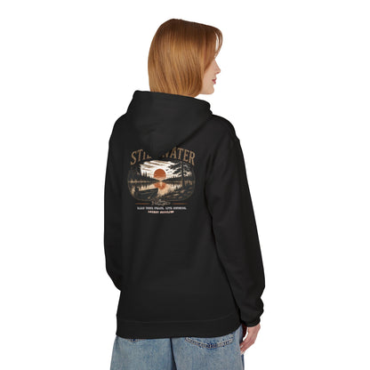 Still Water Hoodie – Vintage Lake Sunset Graphic Pullover