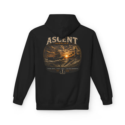 Ascent Supplies Last Cast Hoodie — Surf & Ocean Travel Graphic Hoodie
